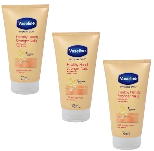 Intensive Care Healthy Hands & Stronger Nails Hand Cream with Keratin - Nourishing & Repairing Formula for Soft, Hydrated Skin - 75ml (Pack of 3)