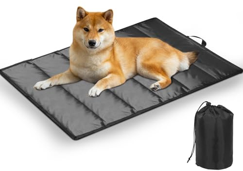 GOEDCH Manta impermeable para perros, 70 x 120 cm, para viajes, con bolsa de almacenamiento y asas, plegable, lavable, manta de viaje para perros y gatos