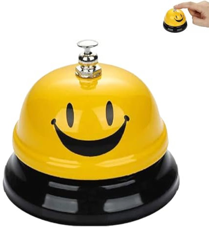 MITUMORMOR Metall Tischklingel, Gelb, Groß, Hängend, Klassisch, Dekorativ, Serviceglocke, Rezeptionsklingel, Küchenglocke, Restaurant, Bar, ohne Batterien