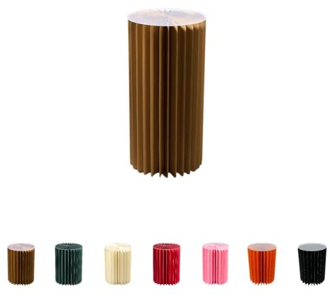 Faltbare Papiersäule - Dekosäule - Vielseitig Einsetzbar als Beistelltisch, Sockel oder Blumenhocker -Platzsparend & Leicht - Ideal für Wohnzimmer, Flur & Events (natur, Ø30 H 60 cm)