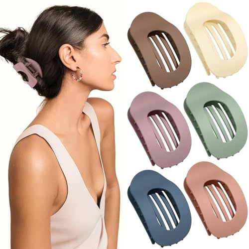 AWUMBUK Pince Cheveux Femme Plate, Lot de 6 Élégant Pinces à Cheveux pour Femmes Antidérapant Hair Clips French Accessoires Cheveux Femme pour le Quotidien Conduite Détente Allongé