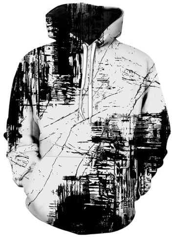 Kasbao Grafische Hoodies für Herren, Sweatshirts, Unisex, Herren-Kapuzenpullover für Teenager, Jungen 16–18, cooler Designer, 1e3 Schwarz-Weißes Kreuz, XXL/3XL