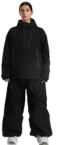 GSOU SNOW Women's Ski Jacket and Pants Set Baggy Snowboard Jacket Snow Suit Waterproof Windproof Hooded Coat M