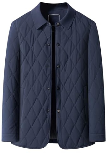 Piumino da uomo, giacca leggera in cotone invernale, casual, da lavoro, trapuntato, con tasche con un bottone
