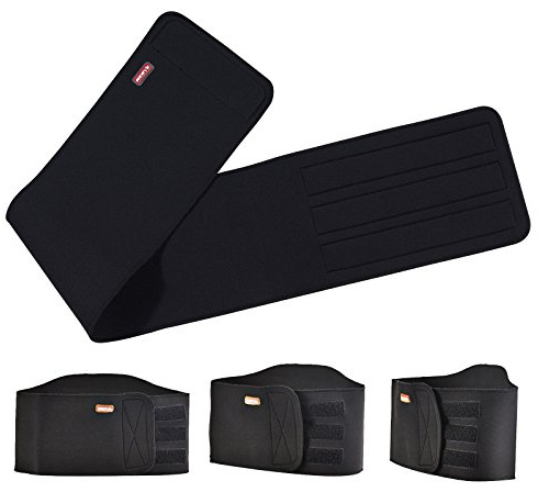 Neopren Nierengurt Motorrad Breit Damen Herren Sommer Winter Wärmer Stütze Klettverschluss Stretch - schwarz - XXL-XXXL-XXXXL-120 cm
