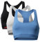 DANISH ENDURANCE Bralettes for Women, Non Wired Bra, Organic Cotton, Racer Back Bra, Comfort, Bras for Women Multipack, 1 or 3 Pack, Multicolour (1 X Black, 1 X Grey, 1 X Blue) 3-Pack, M