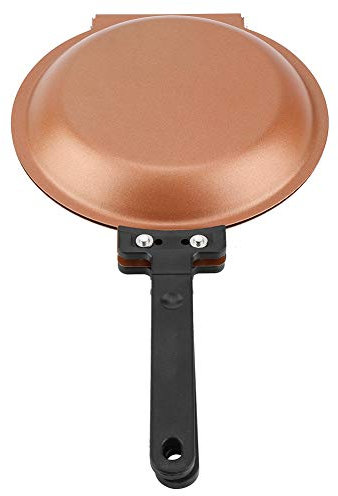 BORDSTRACT Pancake Maker, Pancake Pan Japan, Double Sided Frying Pan Non-Stick Flip Folding Frying Pan (Gold)