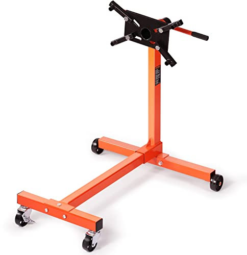 VEVOR Cavalletto di Supporto per Motori da Officina Portata Massima 340kg con Ruote Freni, Supporto di Motore Mobile Base Forma di H Bracci Girevoli 360°, Supporto per Motore Auto Veicoli da Officina