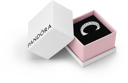 PANDORA Timeless Women's Sterling Silver Sparkling Row Eternity Ring, Size 52, With Gift Box