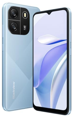 Blackview Wave 6C 4G smartphone olåst, 6,5 tum HD+, Octa-core 4 GB + 32 GB (1 TB extern SD), 5 MP+8 MP kamera, 5 100 mAh batteri, Android 13 DUAL SIM gratis mobiltelefon, Smart-K Boxhögtalare, GPS blå