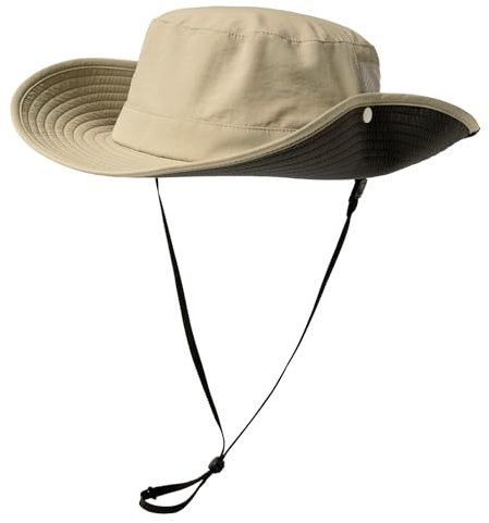 TOP-EX Herren UPF 50 Safarihut mit breiter Krempe und Sonnenbrillenhalter - UV-Schutz Fischerhut, Wasserdicht & Atmungsaktiv - Faltbarer Sonnenhut für Outdoor, Wandern, Camping, Angeln Beige L/XL