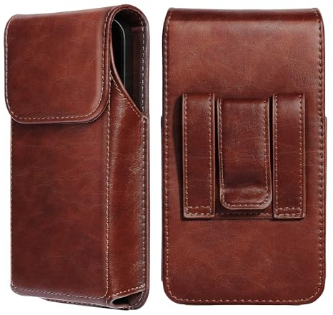 Flintronic Funda para teléfono móvil, funda de cuero Crazy Horse, para iPhone 15, 14, 13, 12, 11 Pro, ideal para el trabajo, regalos, senderismo, camping
