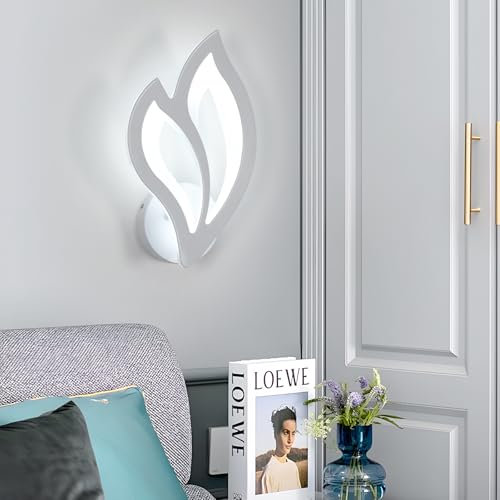 SENQIU LED Wall Light Indoor 13W, Modern LED Wall Lamp 6500K Cool White, Creative Flower Shaped Night Light, Wall Sconce Light for Bedside Bedroom Hallway, Stair, Corridor, Living Room