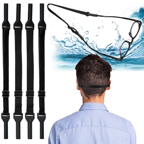 VZXQX Cordones para Gafas, 4 Piezas Cuerda para Gafas Ajustable Cuerda Gafas de Sol, Cordon Gafas Deportivas Antideslizante Correa Gafas Flotante, Elástico Cinta Gafas Deporte para Hombre Mujer Niño