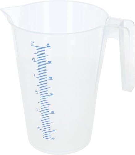 Kerbl Messbecher 3ltr. Kunststoff mit Skala, stapelbar