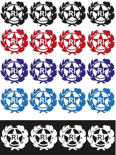 StampaGenerale® - Bollino Adesivo per Targa Auto e Moto con Stemma Logo RI in PVC Resistente e Impermeabile Facile da Applicare Ideale per Restauri (13x13 mm) (4, Bianco)