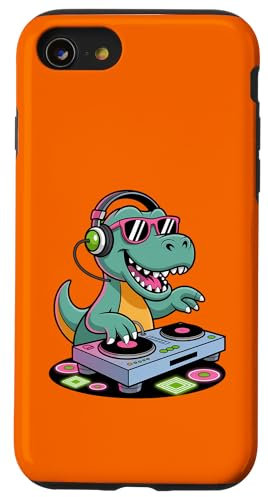 Tocadiscos DJ Dino Funny Music Lover Dinosaur Vibes Carcasa para iPhone SE (2020) / 7 / 8