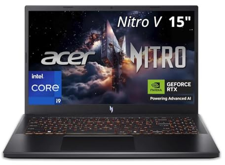 acer Nitro V 15 Gaming Laptop | 15.6 FHD IPS 165Hz Display | Intel Core i9-13900H | NVIDIA GeForce RTX 5060 | 32GB DDR5 RAM | 1TB SSD | Thunderbolt 4 | Wi-Fi 6E | Backlit KB | ANV15-52-90QH