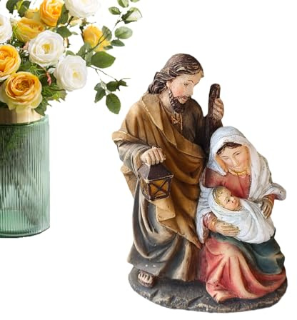 Générique Set Di Figure Di Natività, Statuetta Religiosa Fatta A Mano, Scena Della Natività per Interni, per Le Vacanze La Casa La Chiesa Il Tavolo Il Giardino Il Prato La Porta