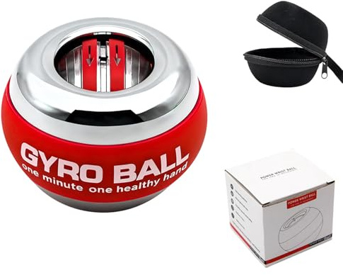 Torque Ball Hand Exerciser, Metal Weighted Wrist Power Gyro Ball, Curaball Grip Strength Trainer, Hand Strengthening Devices, Finger Exerciser, Auto-Start Gyroscopic with Colorful Lighting