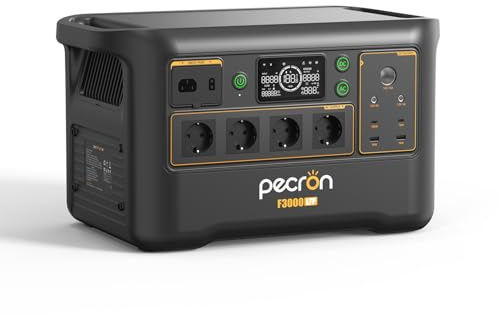 Pecron F3000LFP Centrale Elettrica Portatile 3072Wh/3600W, Generatore Solare Batteria LiFePO4 Funzione di Ricarica Rapida per Famiglie, Veicoli da Viaggio, Campeggio, Emergenza Elettrica