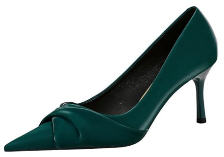 Mujer Zapatos de Tacón 7 CM Sexy Stilettos con Punta Verde Vintage Elegantes y Dulces para Fiestas y Bodas-Numeric_43