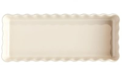 gratängform Rektangulär keramisk ugnsform med vågig kant(Vit,Små)