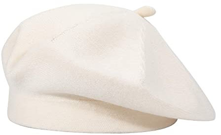 ZLYC Damen Baskenmütze Klassische Französischen Barett Einfarbig Warm Beret (Twist Weiß),Einheitsgröße