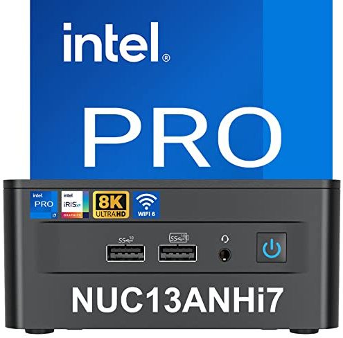 Intel NUC 13 Pro, NUC13ANHi7 Home&Business Desktop Mini PC Barebone, Core i7-1360P Processor(12Cores &5.0 GHz), Intel Iris Xe Graphics,16Threads,18MB L3 Cache(No RAM, No SSD, No OS Inside)