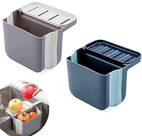 lohill 2 Stück Abflusskorb Filterkorb für Spülbecken Ausziehbar Spülbecken Abflusskorb mit Saugnapf Hängend Küchenspüle Siebkorb Küche Waschbecken Filterablage Lagerregal für Gemüse Obst