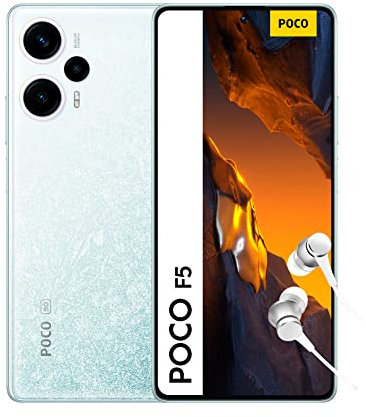 POCO F5 5G - Smartphone de 8+256GB, Pantalla de 6.67” 120Hz FHD+ POLED, Snapdragon 7+ Gen 2, Triple Camara 64MP con OIS , 5000mAh, NFC, Blanco (Versión ES + 3 años de garantía)
