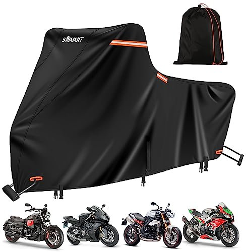 Funda para Harley Davidson,Funda Resistente para Motocicleta con Nano Material,SRIMMIT 420D,Cubierta Impermeable para Almacenamiento al Aire Libre, Funda para Moto con Agujeros de Bloqueo, Rejillas