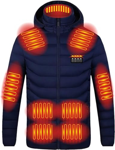 Hfnnhl Chaqueta calefactable para hombres y mujeres, chaqueta calefactora eléctrica USB, abrigo, ropa calefactora, 19 zonas calefactadas, 3 temperaturas ajustables, chaleco cálido lavable en invierno