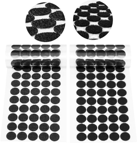 OFFCUP Självhäftande Prickar, 510 Par Krok och Ögla, 15mm Prickar Dubbelsidig Självhäftande Dyna Krok och Ögla Pricktejp Nylonmy För Hemmakontor (Svart)