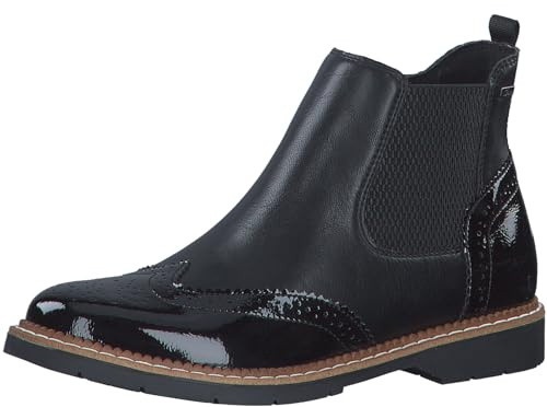 s.Oliver Damen Chelsea Boots mit Reißverschluss Elegant, Schwarz (Black Comb.), 40 EU