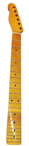 LVYUDS Backhand 22 Fret 26.3 Inch Guitar Neck, Maple Finished Guitar Stem Suitable for TL Electric Guitar Necks Replacement(Yellow)