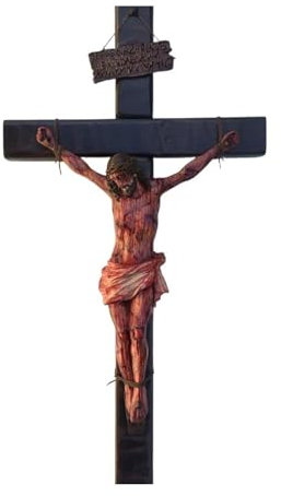 1 crucifijo de pared para iglesia, decoración del hogar, cruz de madera