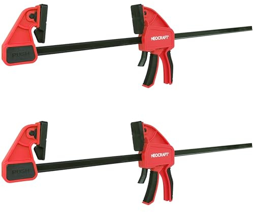 Neocraft 2-Pack Bar Clamps for Woodworking, One-Handed Clamp/Spreader, 36 inches Wood Clamps Set, medium-Duty Quick-Change F Clamp with 360 lbs clamping force