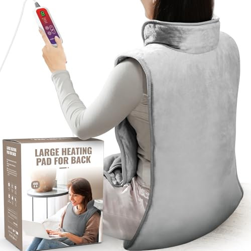 Mefine Heizkissen Rücken mit Abschaltautomatik, Schnelles Aufheizen Rückenwärmer mit 6 Temperaturstufen und 4 Timer, Waschbar Wärmekissen Elektrisch fur Rücken, Schulter, Bauch, Überhitzungsschutz