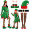 Lets Joy Weihnachtself Kostüm Set, Elfenkostüm Kinder Mädchen, Weihnachtsfeiern Kostüm, Wichtel Kleid, Elfenohren Kleid Hat Socken Schuhe Gürtel Zubehör, Weihnachts Cosplay (Größe120-(115-120cm))