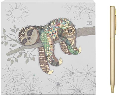 L & P Home & Gifts Simon Sloth Memo Block | Designed By Bug Art | Artistic Square Memo Block For Office, Home or Schools | Murphy Mutt Memo Pad Block With Lovely Designs