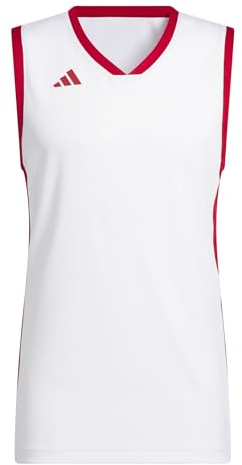 adidas Men's Mens Pulse Speed Bball Jersey, White/Team Power red, XXL