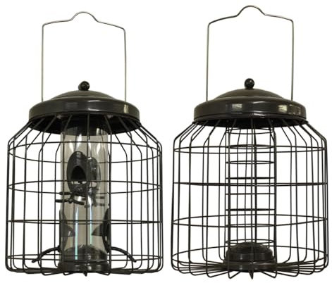 Selections Deluxe Heavy Duty Squirrel Proof Hanging Bird Seed & Fatball Feeder Cage (Pack of 2)