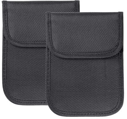 StandardAutoPart Faraday Pouch for Car Keys, Faraday Bag, Car RFID Signal Blocking Holder, Key Fob Protector, Key fob cage Block Signal Anti-Theft Fob Case (2 Pack)