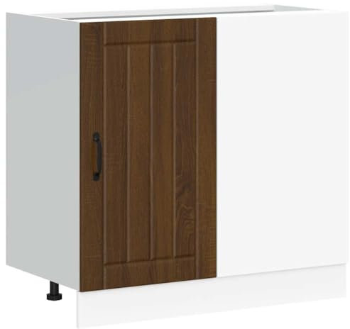 vidaXL Mueble bajo de Cocina Lucca Madera contrachapada Roble marrón, gabinete de Base de Cocina, Unidad Base de Fregadero de Cocina, cajón de gabinete de Base de Cocina