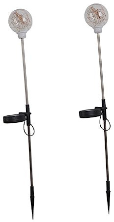 HIAKDOFT 2piezas Luces Solares Jardín Forma Esfera Impermeables Para Césped y Exterior