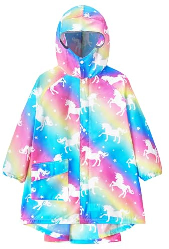 WAWSAM Poncho de Pluie Imperméable pour Enfant Garçons Filles Poncho de Pluie Léger Vestes de Pluie