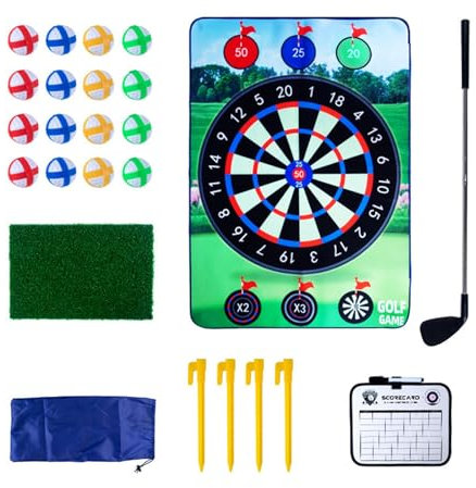 MagiDeal Kids Golf Game Set, Indoor -Outdoor -Spielzeug, Chipping Golf Toy Game und Golf -Hiting -Matte im Alter von 3 4 5 6 Jahre alt, Ziel