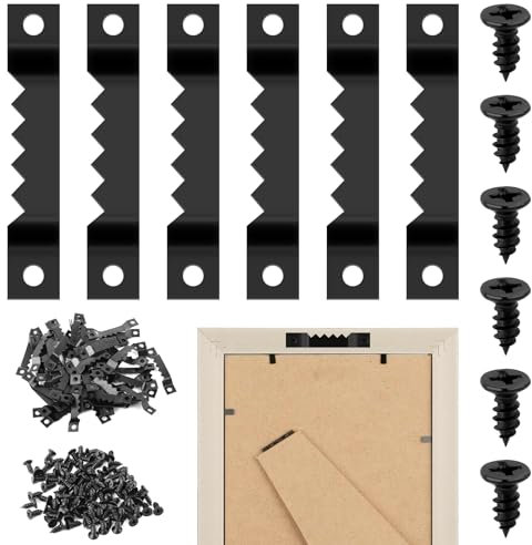 50 Pezzi Ganci per Foto，Cornice Foto Gancio，Appendi Quadri Ganci，Cornice a Dente di Sega，per Tele,Foto Incorniciate，Quadri per Appendere Foto di Family Office，per Cornici Specchi Opere d'Arte