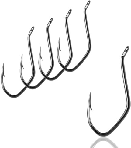 AMZfishing® 5X Wallerhaken Catfish Power Laser 3X | Welshaken | Raubfischhaken | Angelhaken groß | Angelhaken scharf | Catfish Haken (5, f: #8/0)